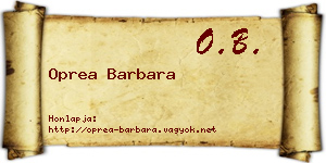 Oprea Barbara névjegykártya